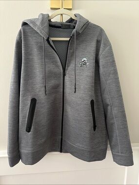 G/Fore Hooded Water Resistant Zip Jacket with Skull Logo - XL